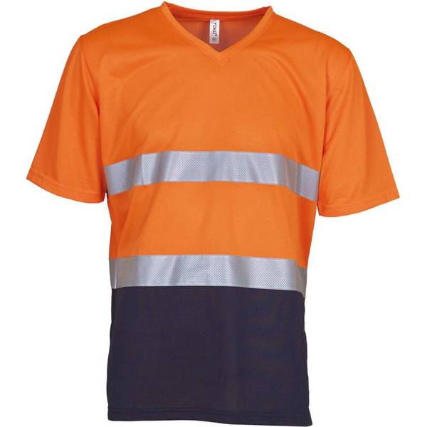 T-shirt haute visibilité Yoko TOP COOL Orange / Marine M