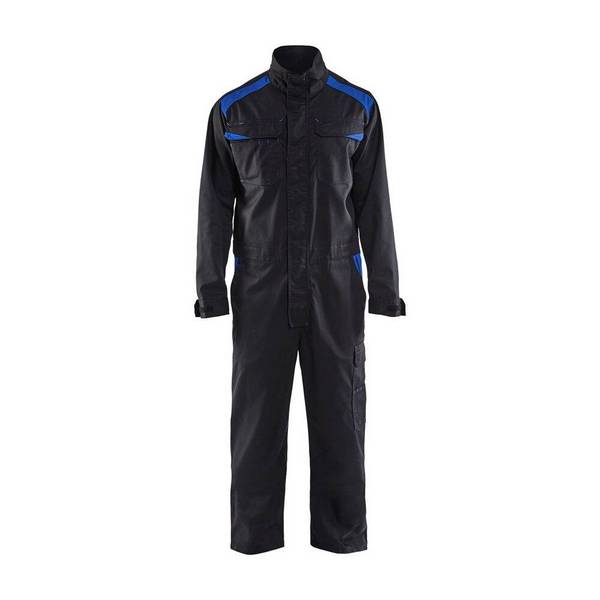 Combinaison de travail industrie Blaklader manches longues polycoton Noir Poches Bleues 40