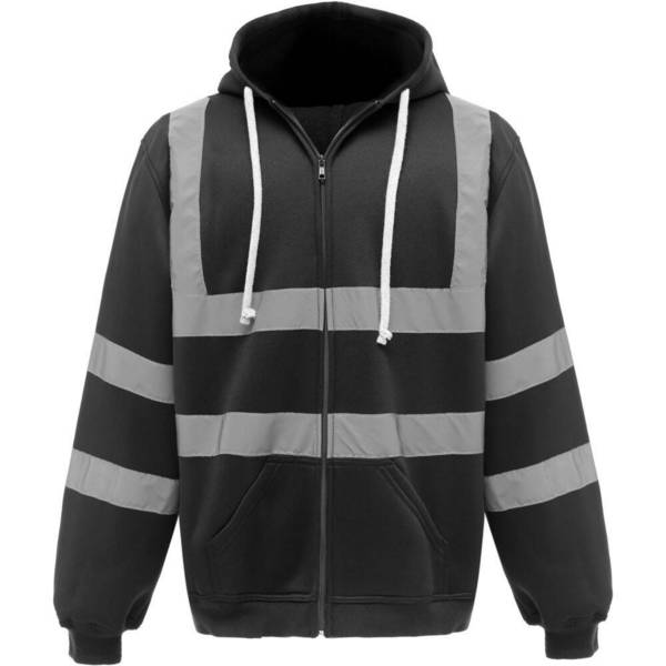 Sweat-shirt de travail zippé à capuche Yoko haute visibilité Noir L