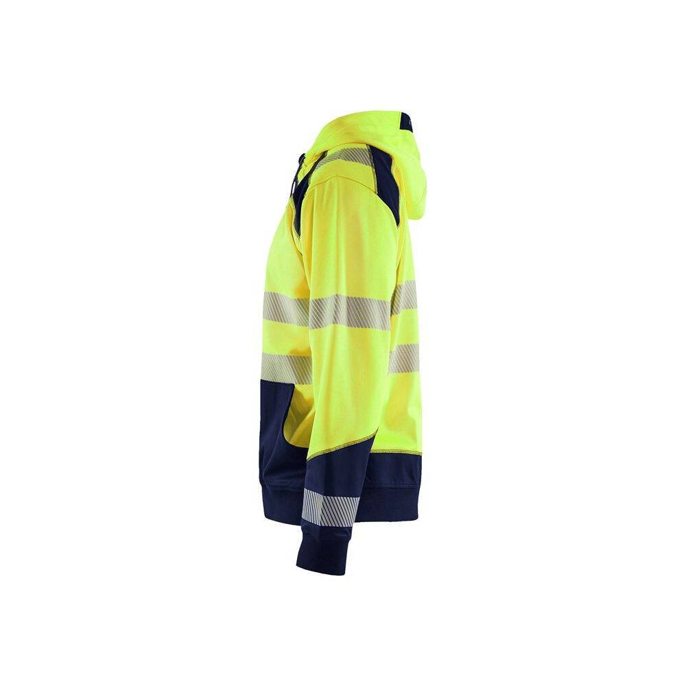 Sweat shirt à capuche haute visibilité Blaklader zippé classe 2 Jaune / Marine S-1