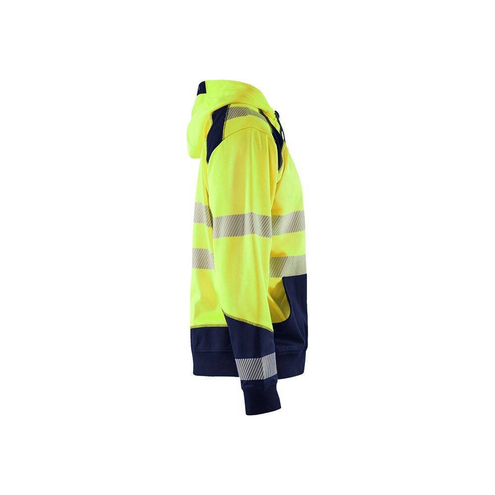 Sweat shirt à capuche haute visibilité Blaklader zippé classe 2 Jaune / Marine S-2