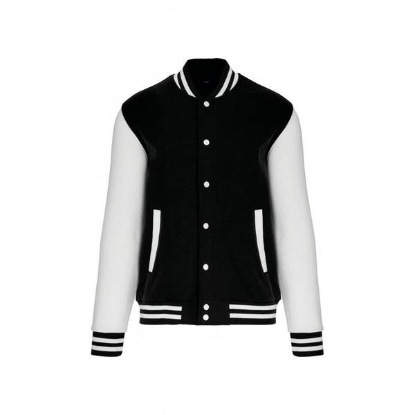 Blouson molleton teddy unisexe KARIBAN Noir / Blanc M
