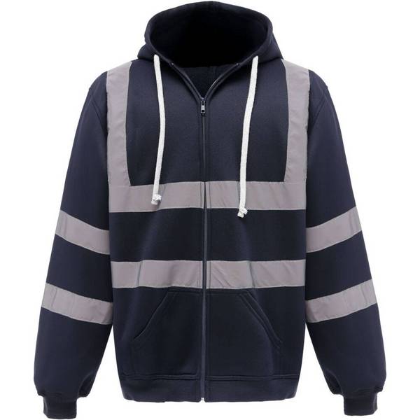 Sweat-shirt de travail zippé à capuche Yoko haute visibilité Bleu Marine L
