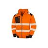 Sweat capuche zippé HV en polyester recyclé RESULT Orange / Noir S