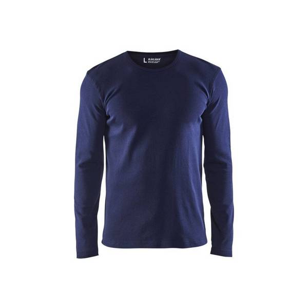 T-shirt manches longues Blaklader col rond 100% coton Marine XS