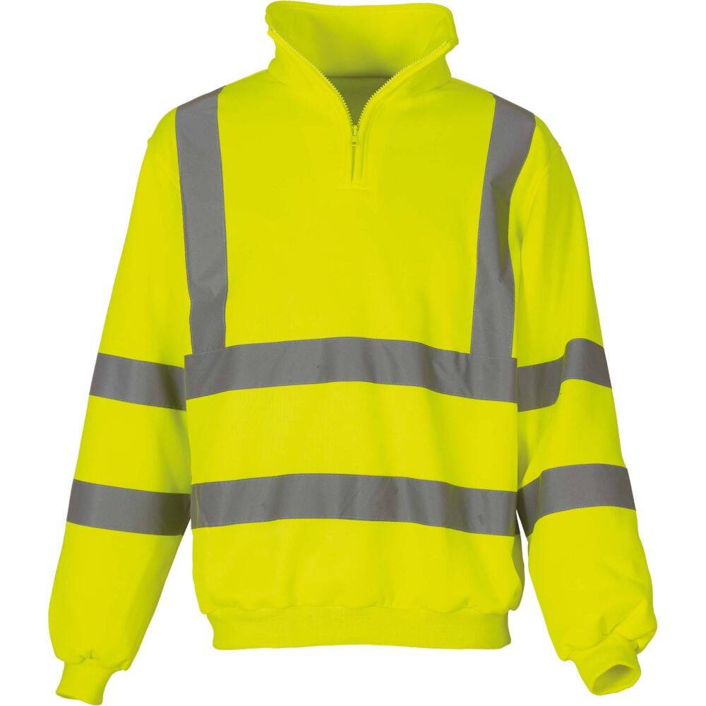 Sweat-shirt de travail col zippé haute visibilité Yoko Jaune M-0