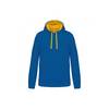 Sweat-shirt à capuche contrastée Kariban homme Bleu / Jaune 3XL