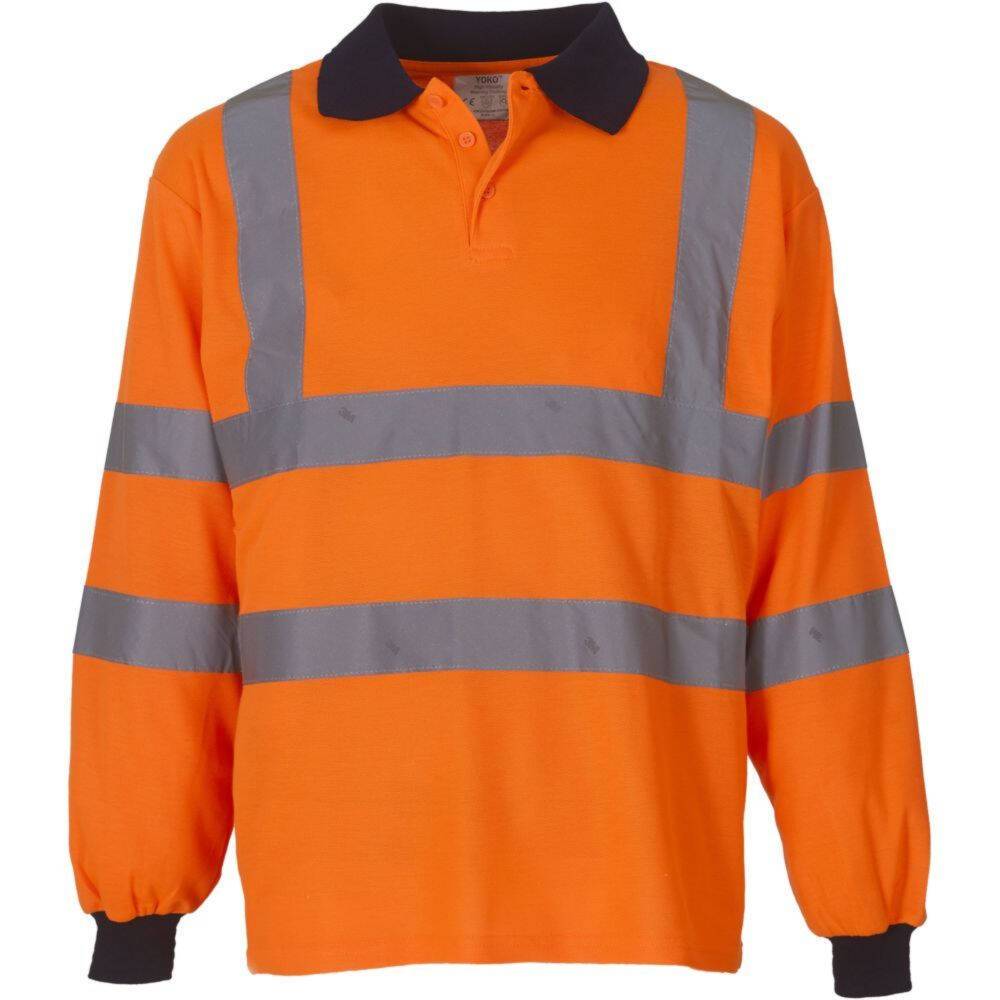Polo de travail manches longues haute visibilité Yoko HI VIZ Orange Fluo XXL-0