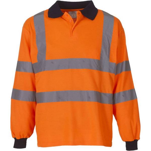 Polo de travail manches longues haute visibilité Yoko HI VIZ Orange Fluo XXL