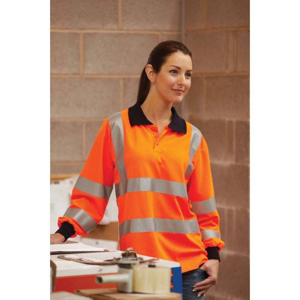 Polo de travail manches longues haute visibilité Yoko HI VIZ Orange Fluo XXL-1