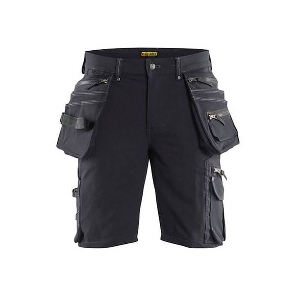 Short de travail artisan stretch 4D avec poches flottantes Blaklader X1900 Gris Foncé / Noir 54