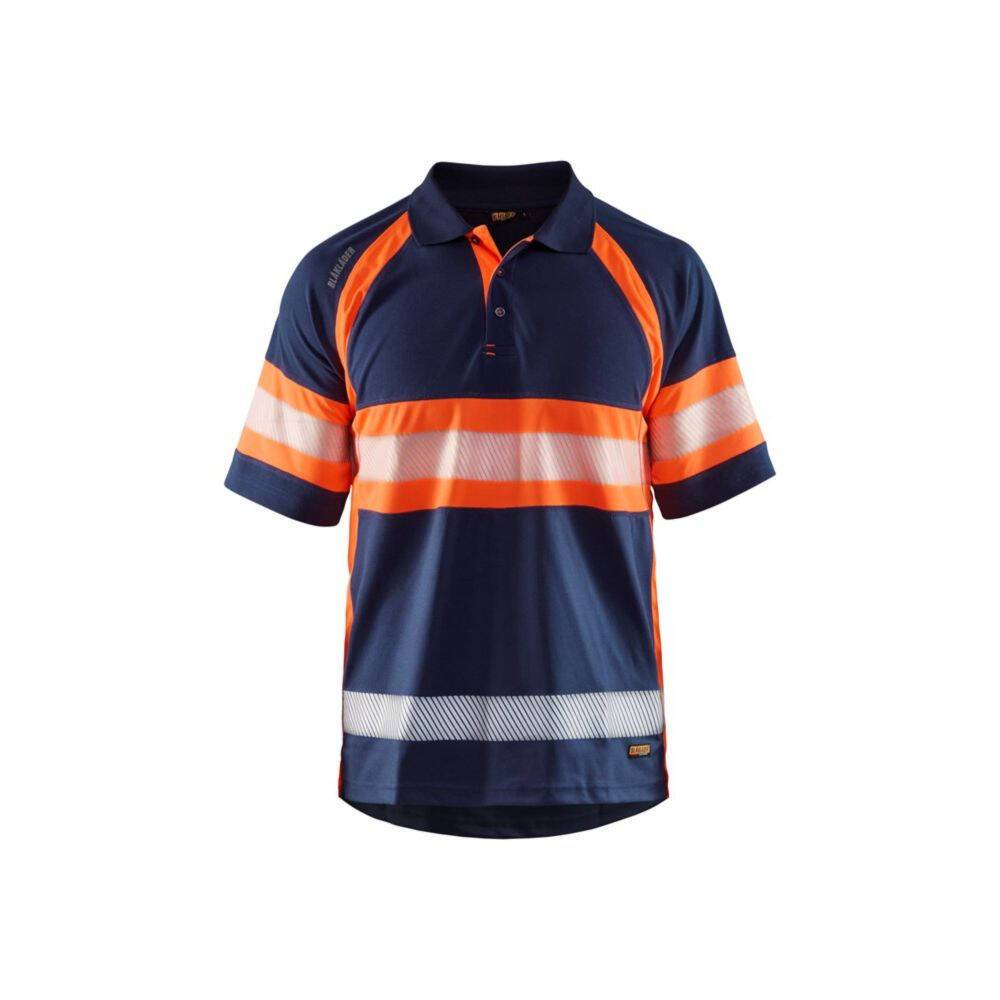 Polo haute visibilité Blaklader anti-UV et anti-odeurs Marine / Orange XXL