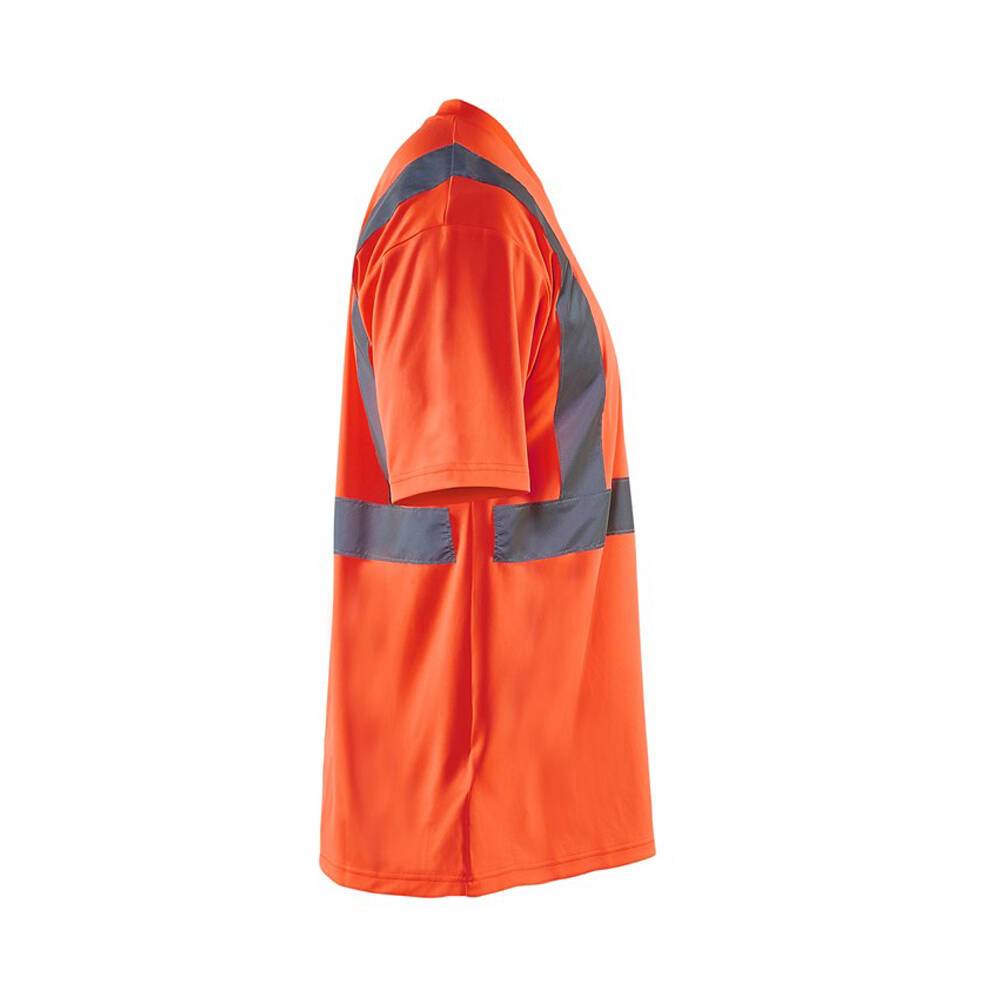 T-shirt haute visibilité Blaklader col v 100% polyester Rouge Fluo L-1