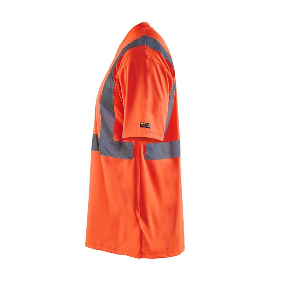 T-shirt haute visibilité Blaklader col v 100% polyester Rouge Fluo L-2