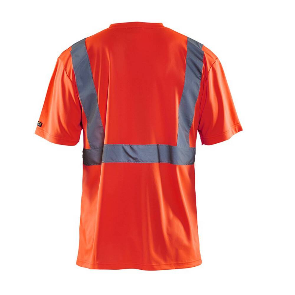 T-shirt haute visibilité Blaklader col v 100% polyester Rouge Fluo L-3