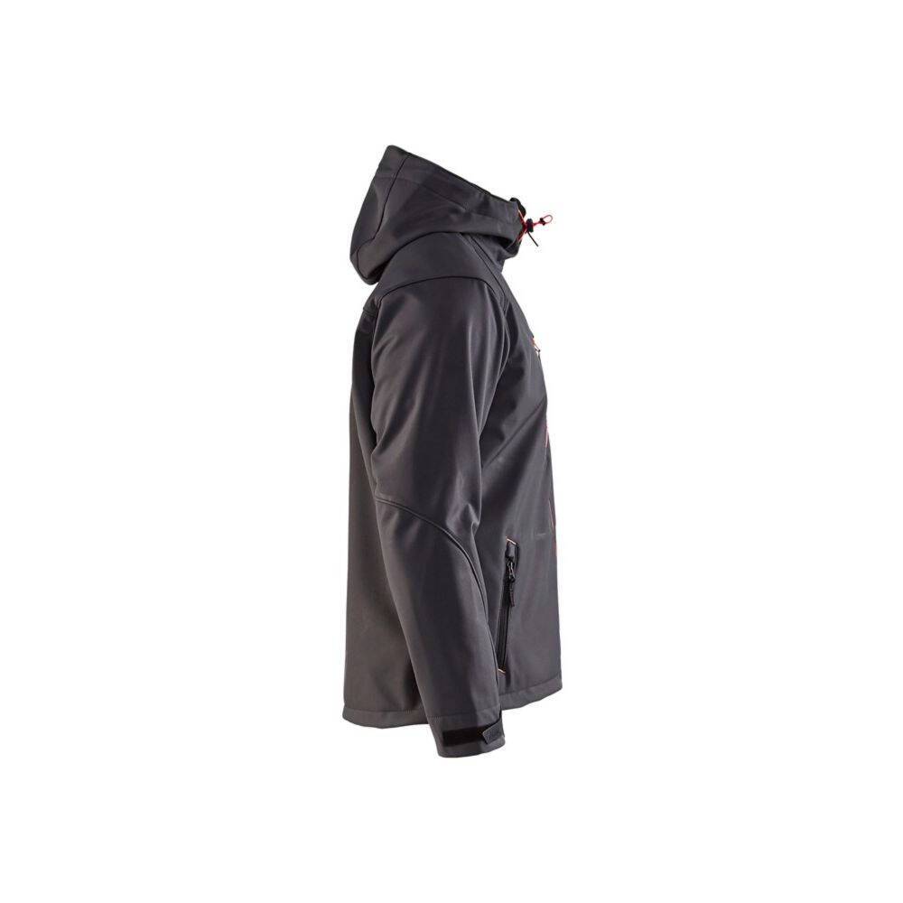 Veste softshell à capuche Blaklader Gris Foncé / Rouge XXL-2
