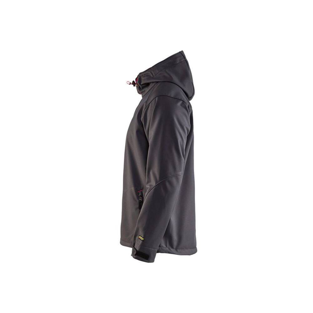 Veste softshell à capuche Blaklader Gris Foncé / Rouge XXL-3