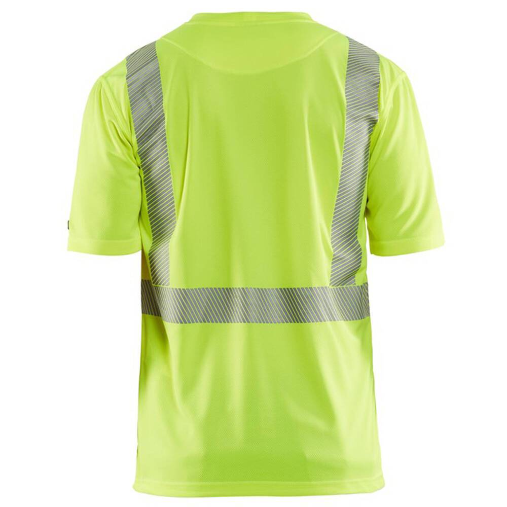 T-shirt haute visibilité Blaklader col v 100% polyester anti-odeur Jaune S-4