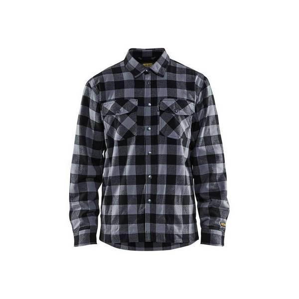 Chemise de travail matelassée Blaklader flannelle doublée Gris / Noir 4XL