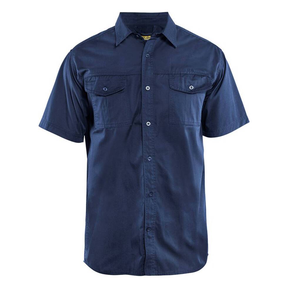 Chemise twill Blaklader Homme manches courtes Marine 3XL-0