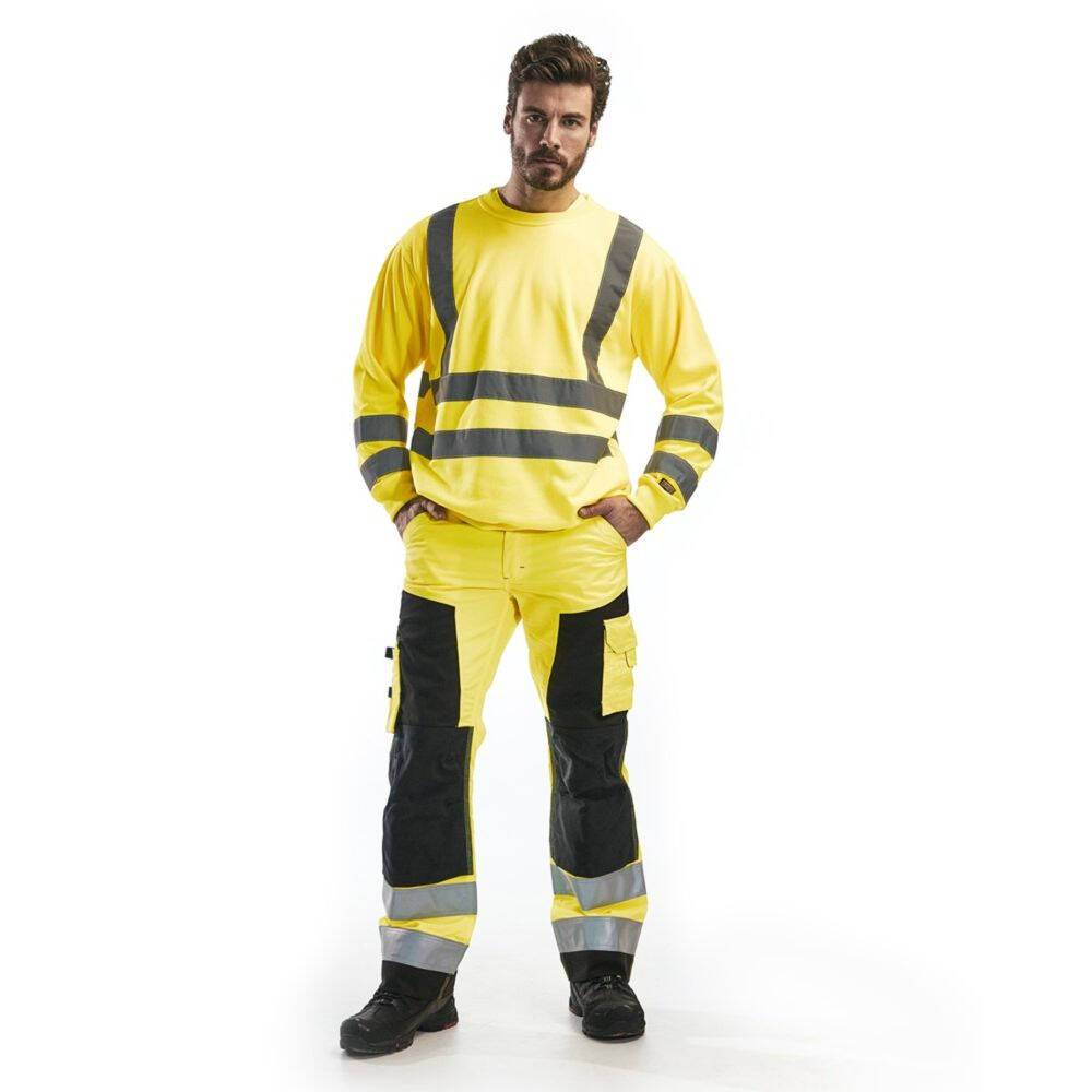 Sweat-shirt haute visibilité Blaklader col rond Jaune L-4
