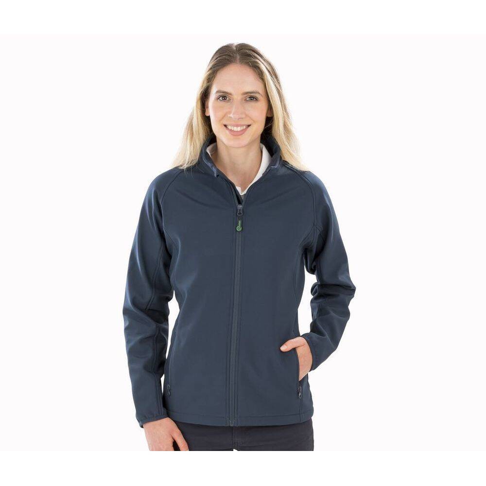 Veste softshell ecoresponsable en polyester recyclé FEMME Result Bleu Marine S-2