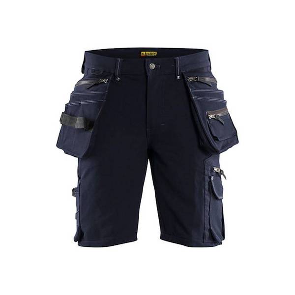 Short de travail artisan stretch 4D avec poches flottantes Blaklader X1900 Marine Foncé / Noir 48