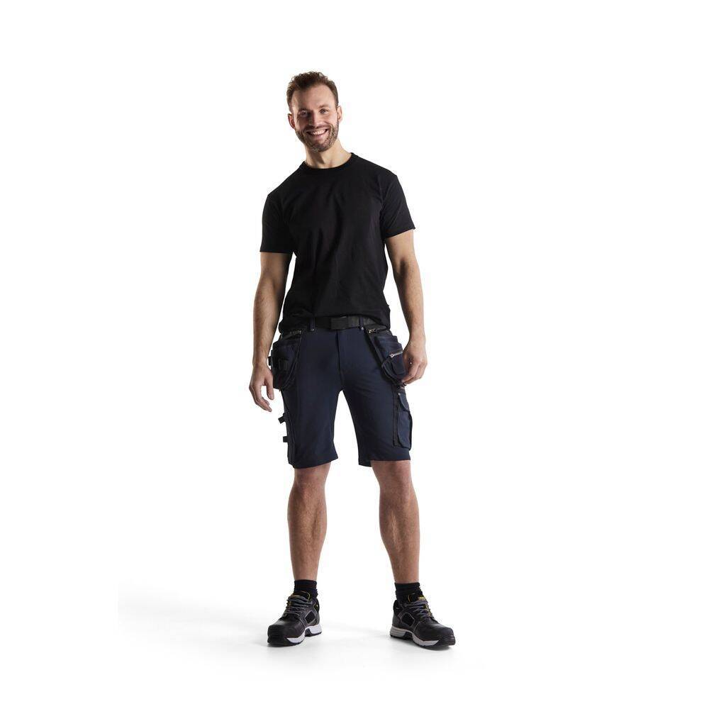 Short de travail artisan stretch 4D avec poches flottantes Blaklader X1900 Marine Foncé / Noir 48-4