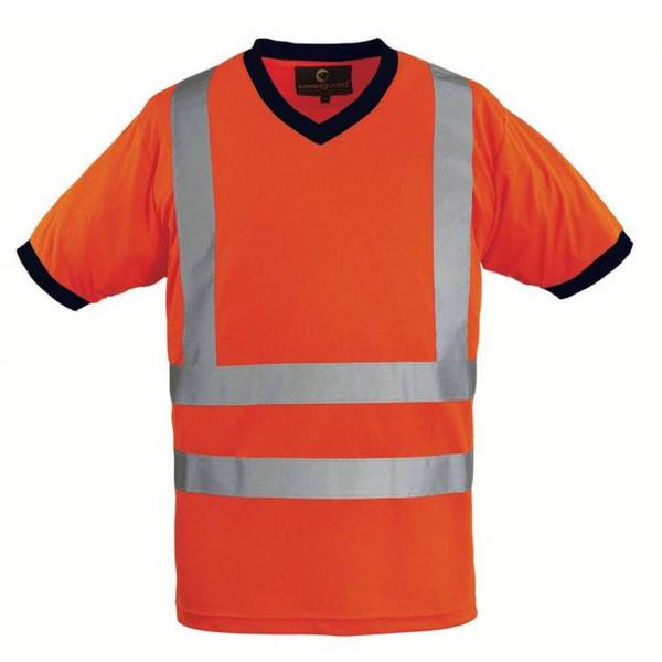 Tee Shirt Yard Col V Hivi Orange Fluo Xl 19876-og-xl