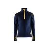 Sweat en laine col zippé BLAKLADER Marine Foncé / Jaune XXL