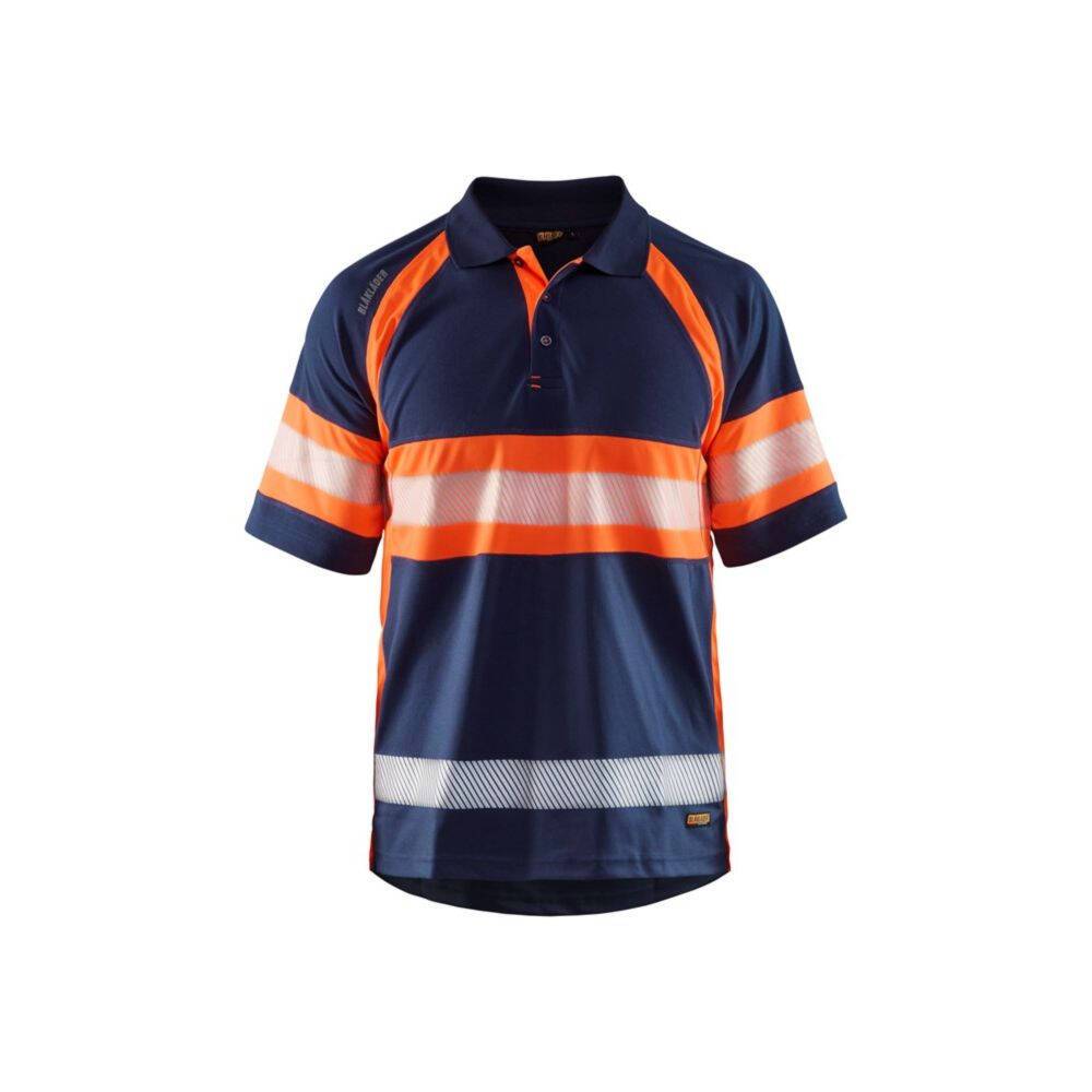 Polo haute visibilité Blaklader anti-UV et anti-odeurs Marine / Orange M
