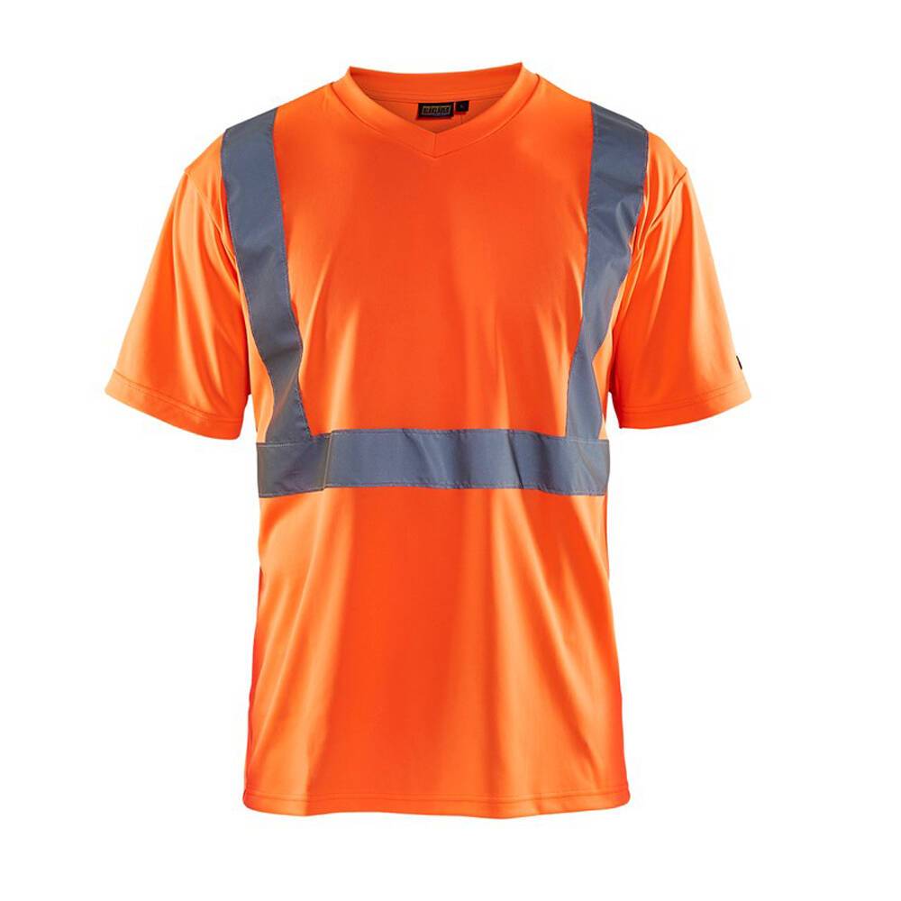 T-shirt haute visibilité Blaklader col v 100% polyester Orange L