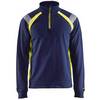 Sweat haute visibilité Blaklader col camionneur Marine / Jaune XXL