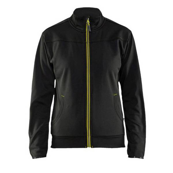 Sweat shirt zippé femme Blaklader Noir / Jaune L