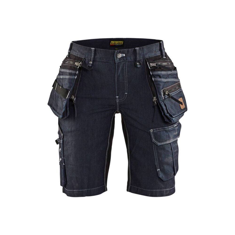 Short de travail femme Blaklader STRETCH 2D X1900 ARTISAN DENIM Marine / Noir 48-0