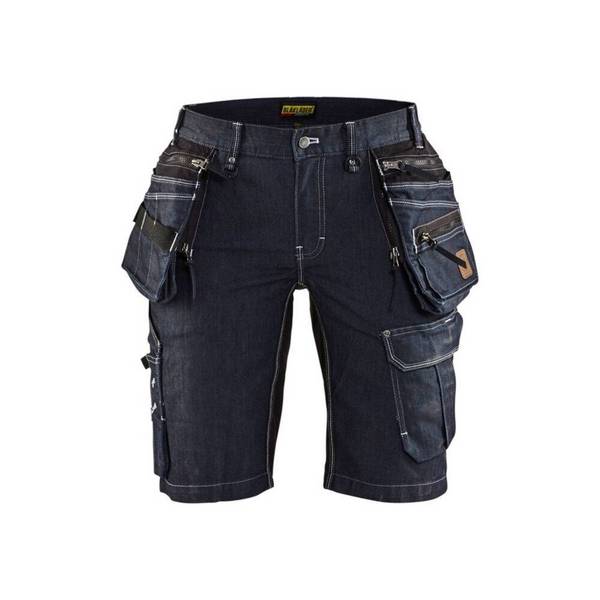 Short de travail femme Blaklader STRETCH 2D X1900 ARTISAN DENIM Marine / Noir 48