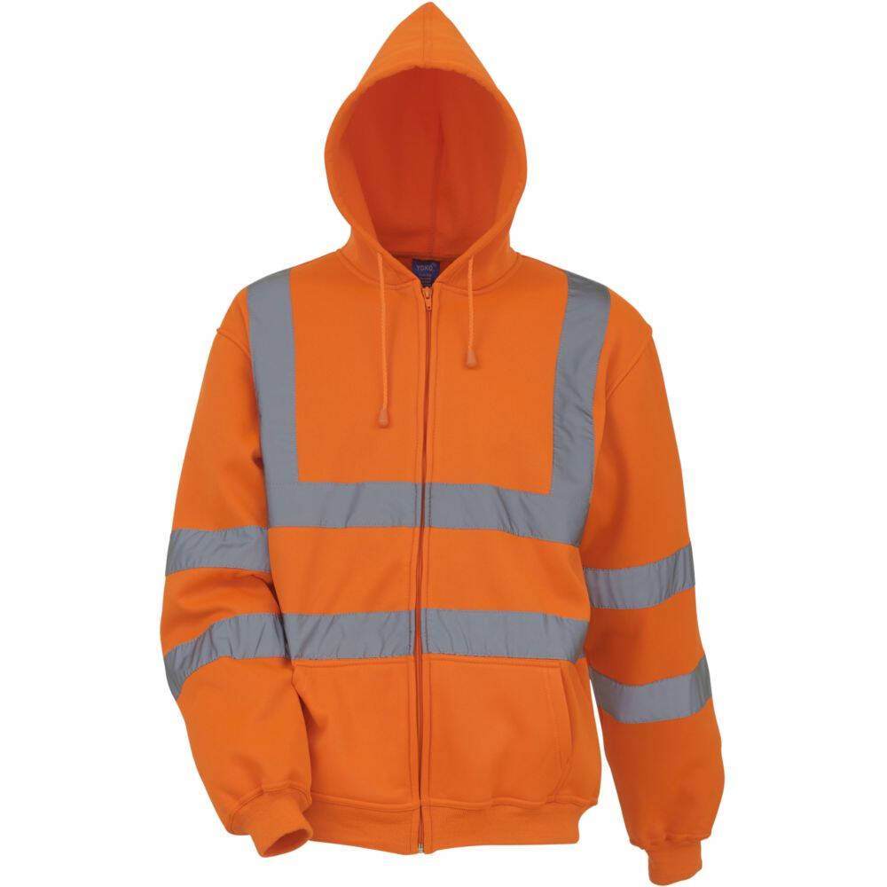 Sweat-shirt de travail zippé à capuche Yoko haute visibilité Orange Fluo L-0