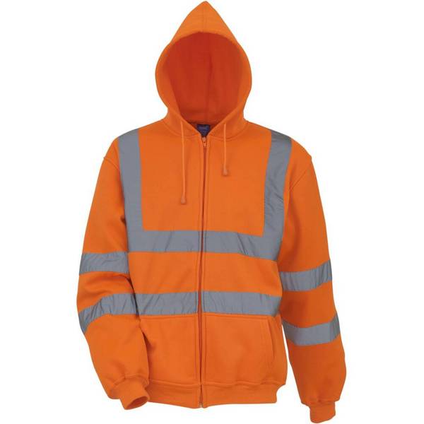 Sweat-shirt de travail zippé à capuche Yoko haute visibilité Orange Fluo L