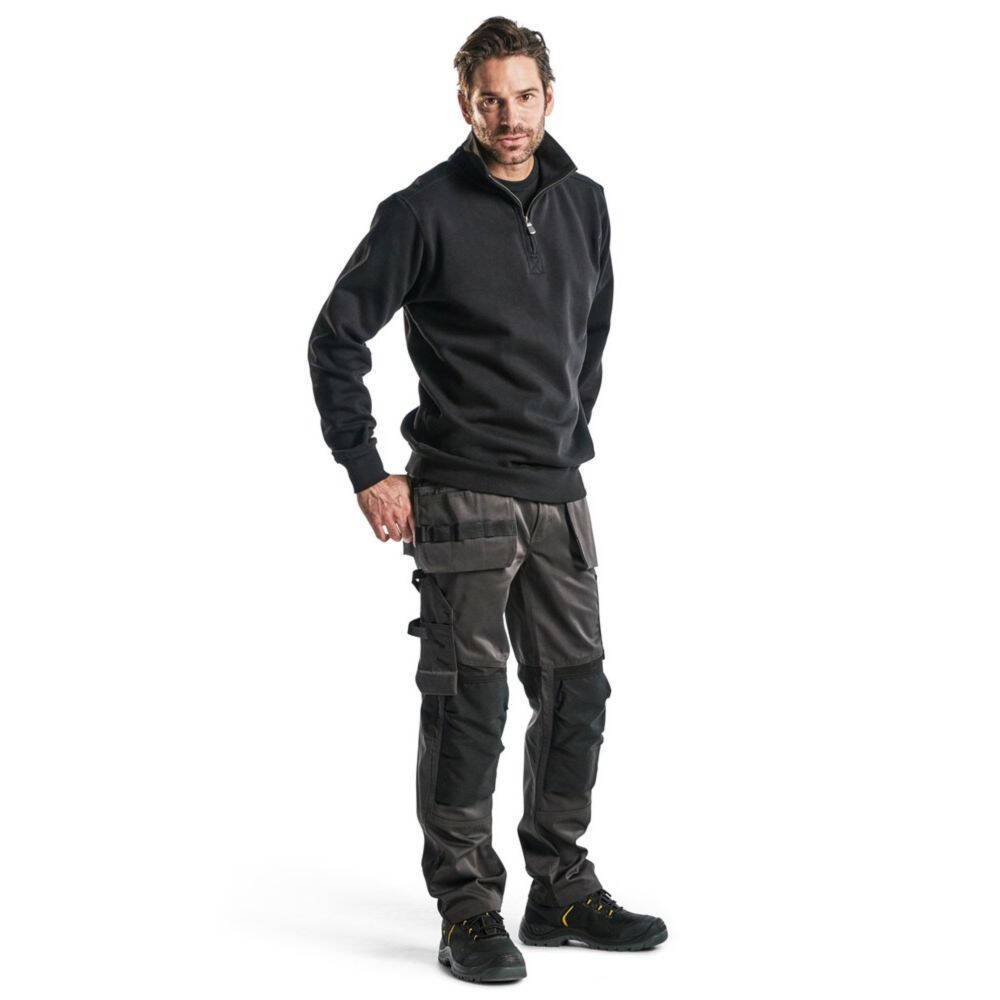Sweat de travail col camionneur Blaklader Noir M-4