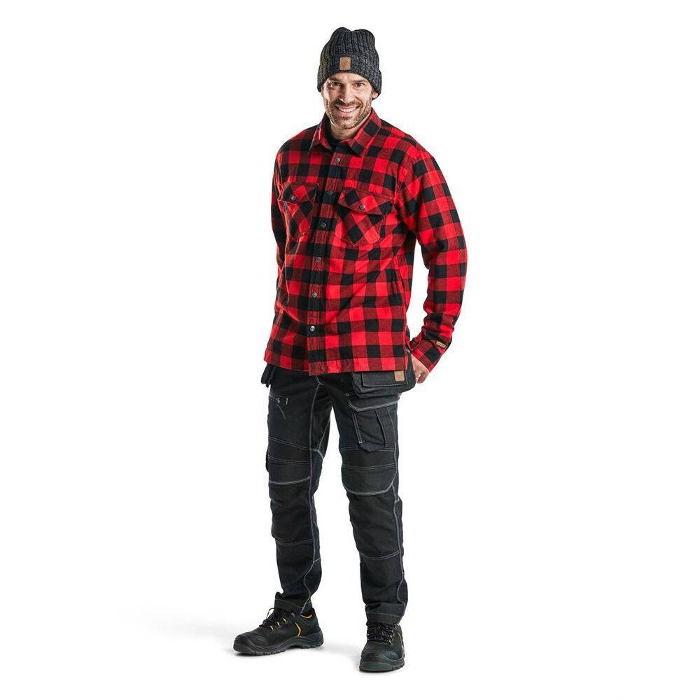 Chemise de travail matelassée Blaklader flannelle doublée Rouge / Noir M-4