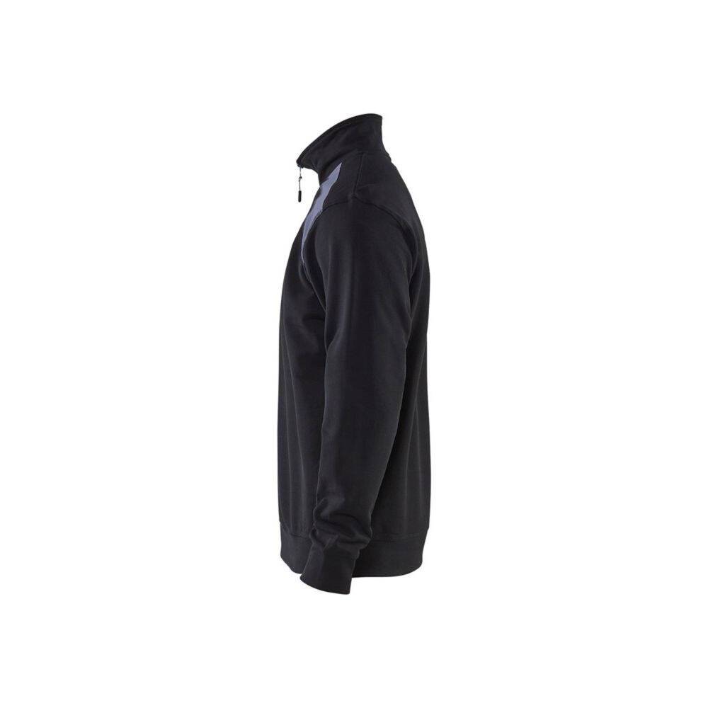 Sweat col camionneur Blaklader bicolore Noir / Gris XL-3