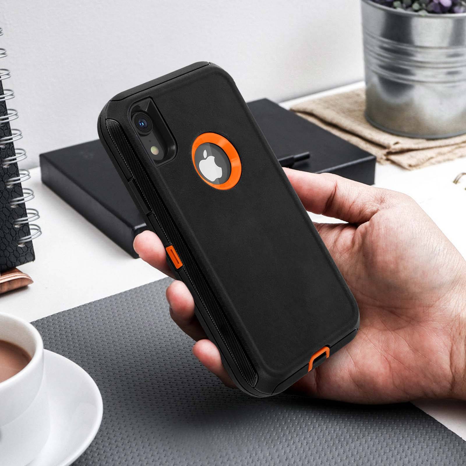 Coque pour iPhone XR Rigide Multi-couches Bumper Antichocs -/Orange-2