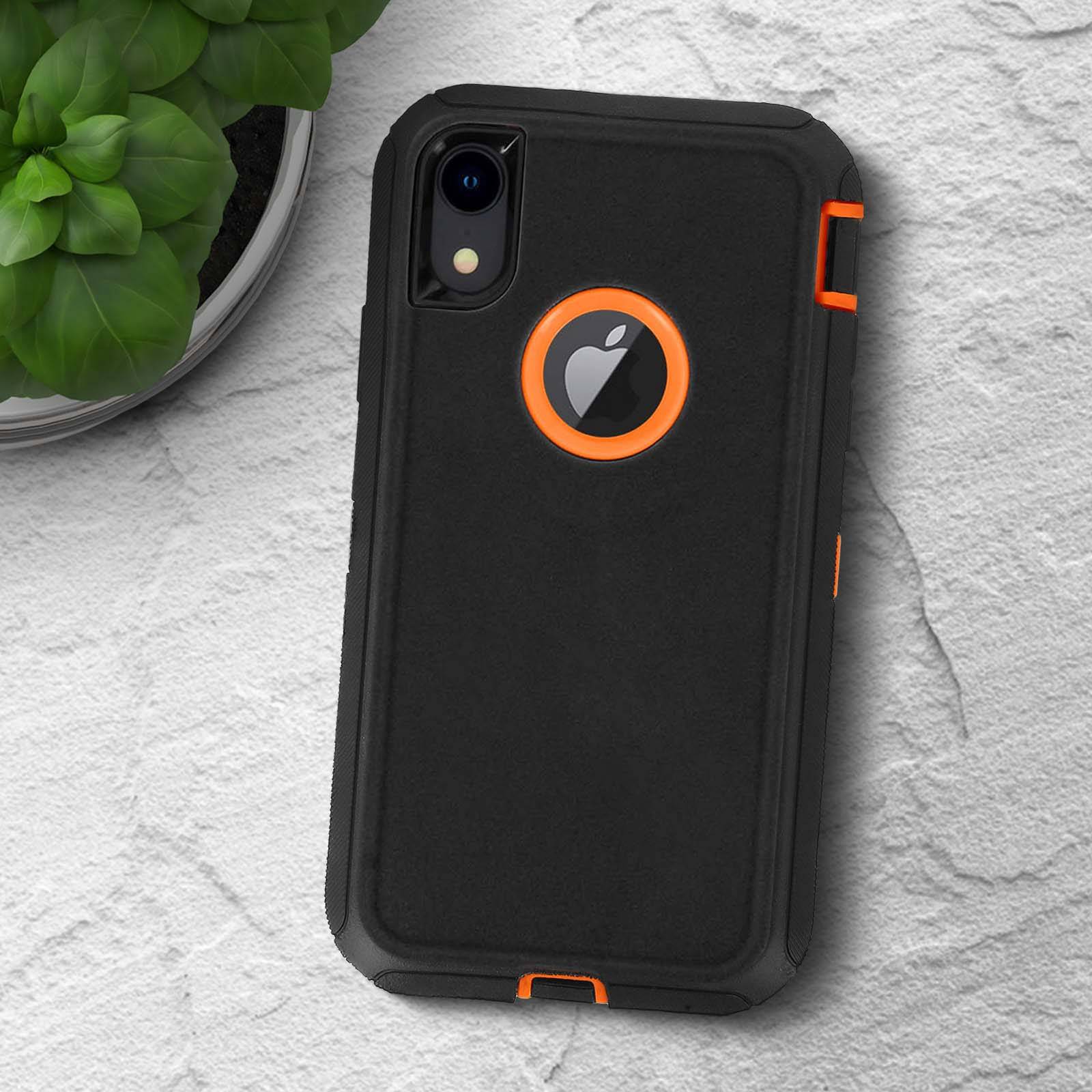 Coque pour iPhone XR Rigide Multi-couches Bumper Antichocs -/Orange-3