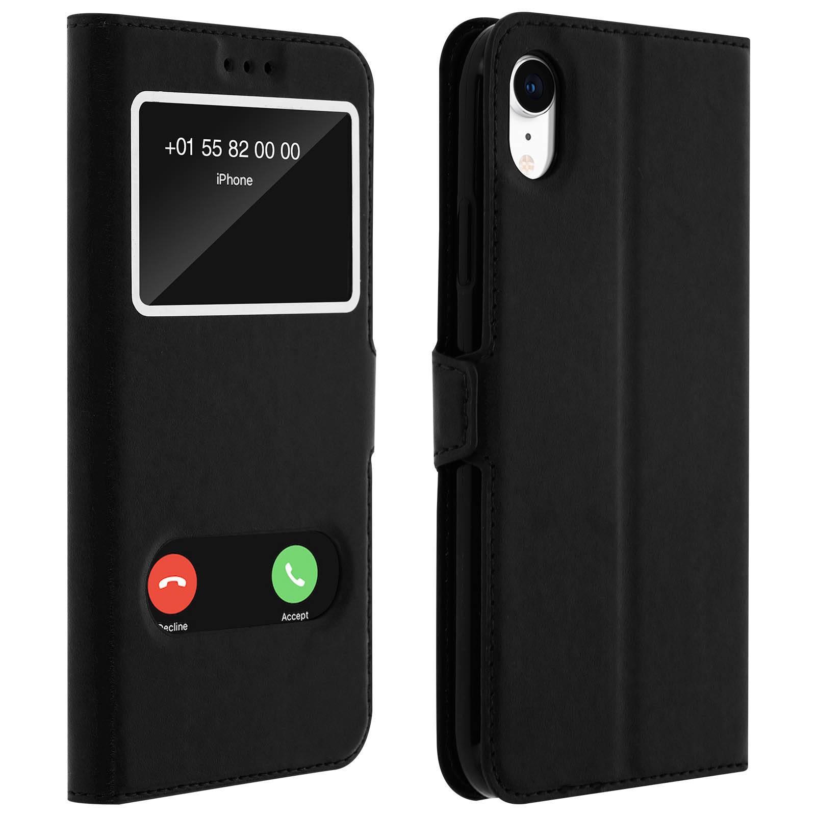 Housse pour iPhone XR Étui Double Fenêtre Coque Silicone-0