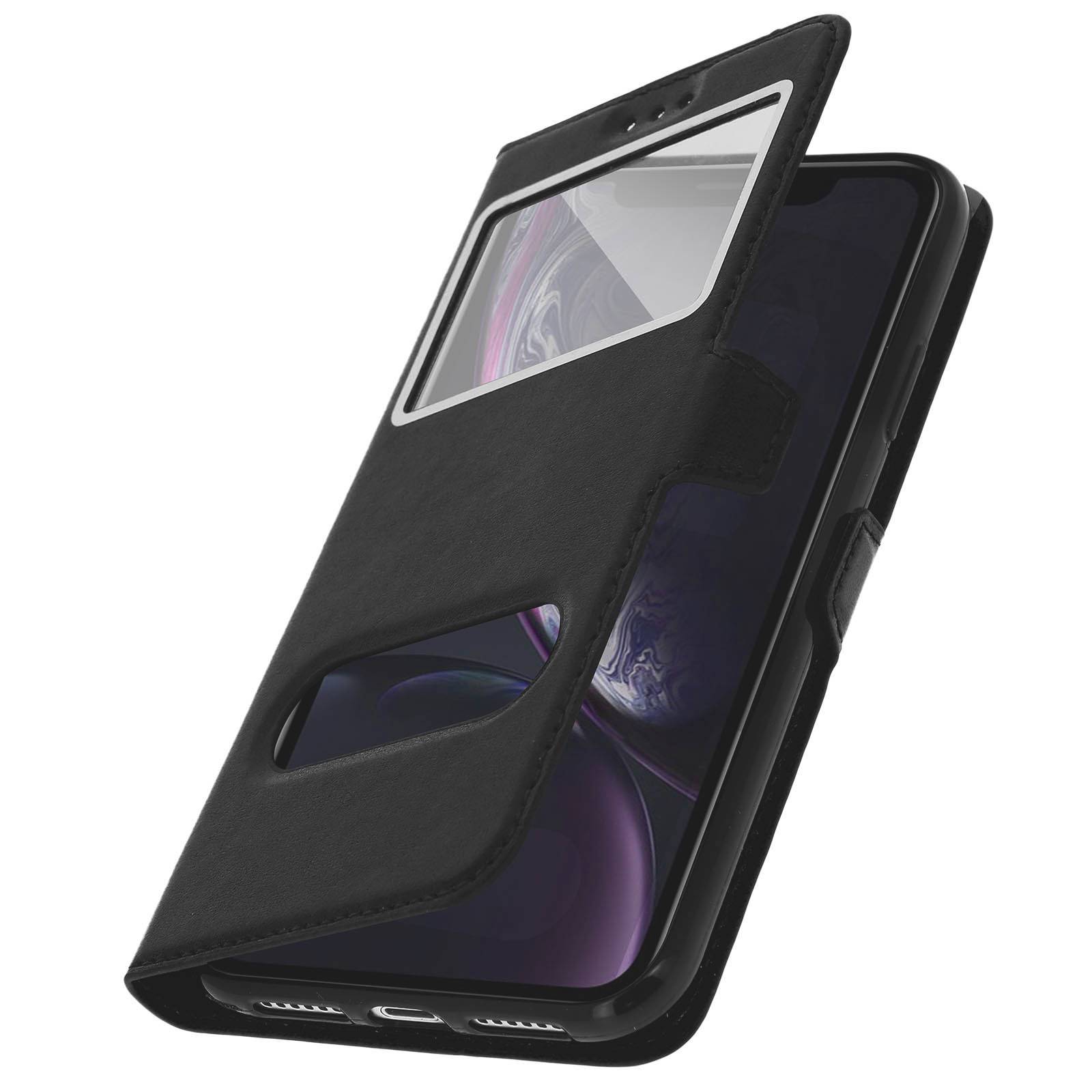 Housse pour iPhone XR Étui Double Fenêtre Coque Silicone-1
