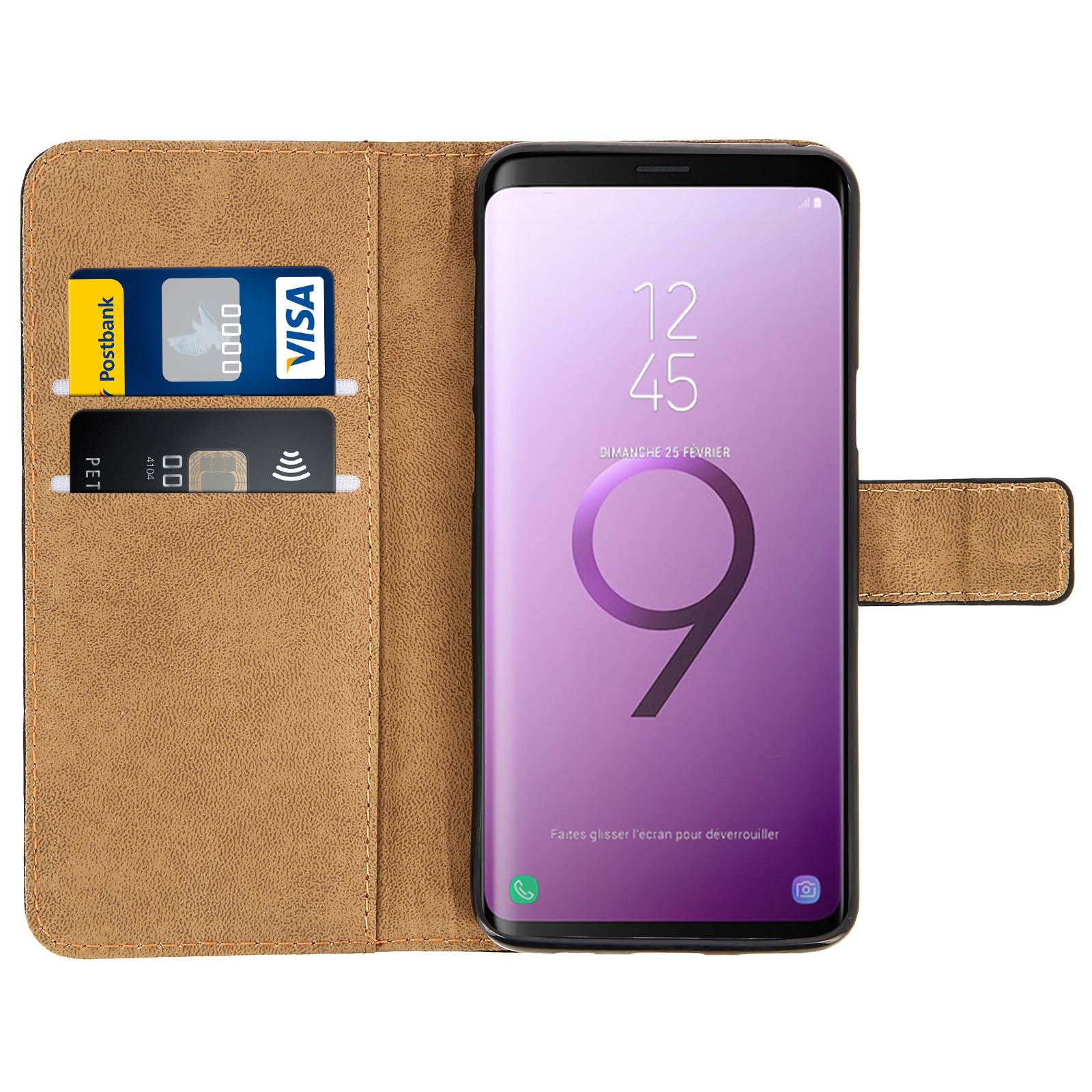Étui pour Samsung Galaxy S9 Housse cuir folio portefeuille fonction support Coque Gel-2