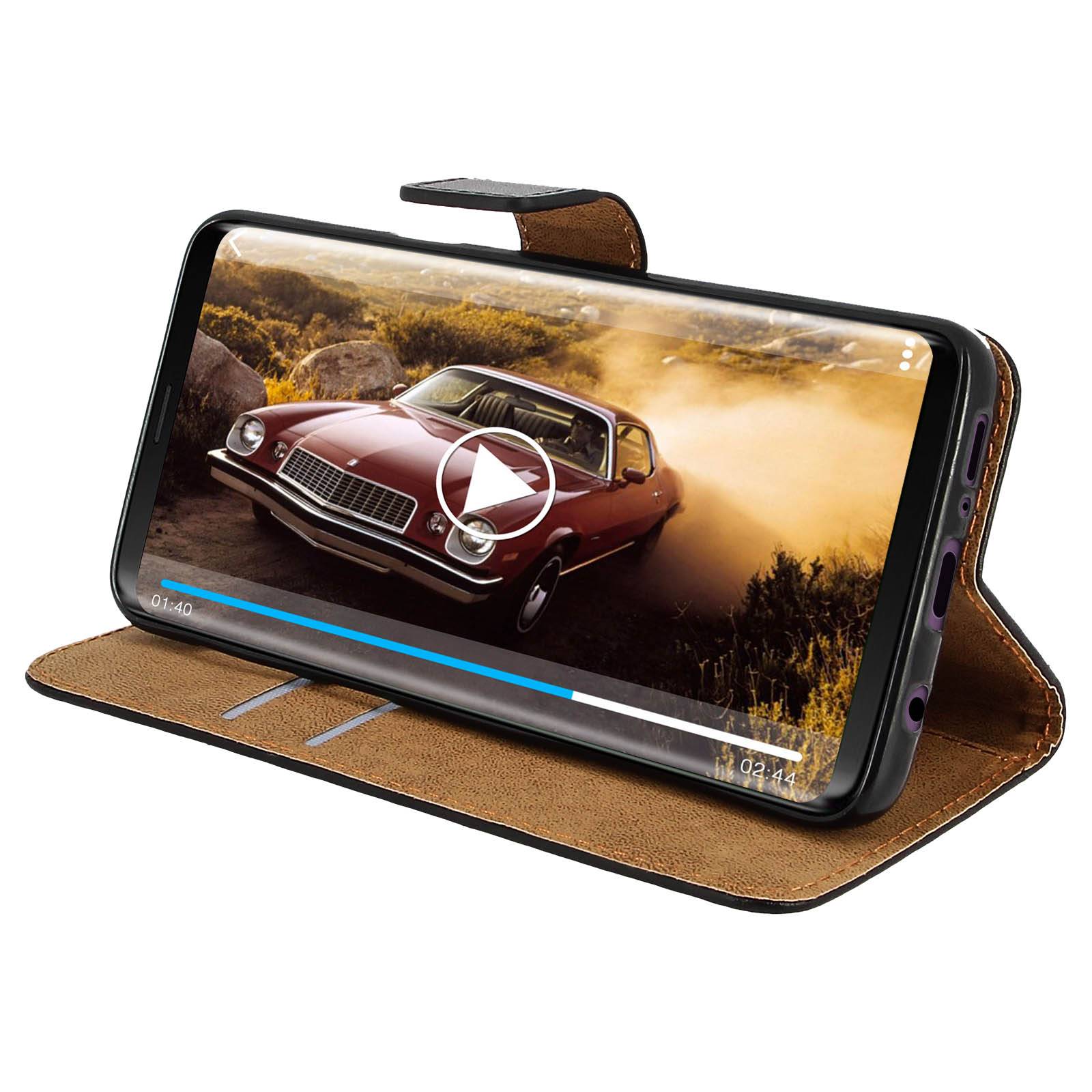 Étui pour Samsung Galaxy S9 Housse cuir folio portefeuille fonction support Coque Gel-3