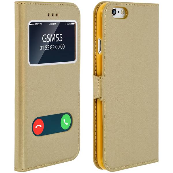 Housse pour iPhone 6/iPhone 6S Étui Clapet 2x Fenêtre Coque Silicone Gel