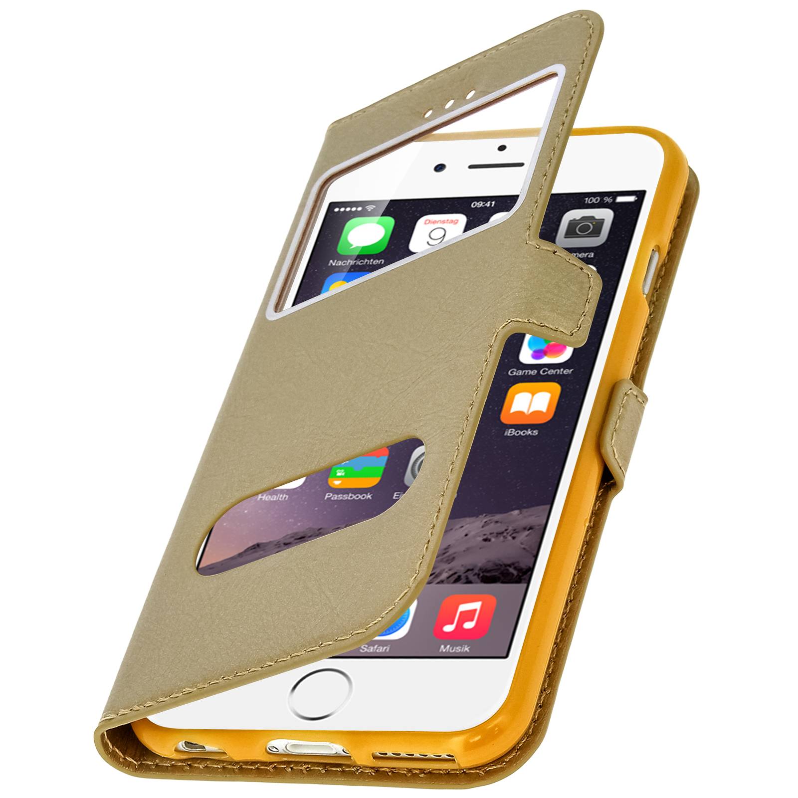 Housse pour iPhone 6/iPhone 6S Étui Clapet 2x Fenêtre Coque Silicone Gel-1