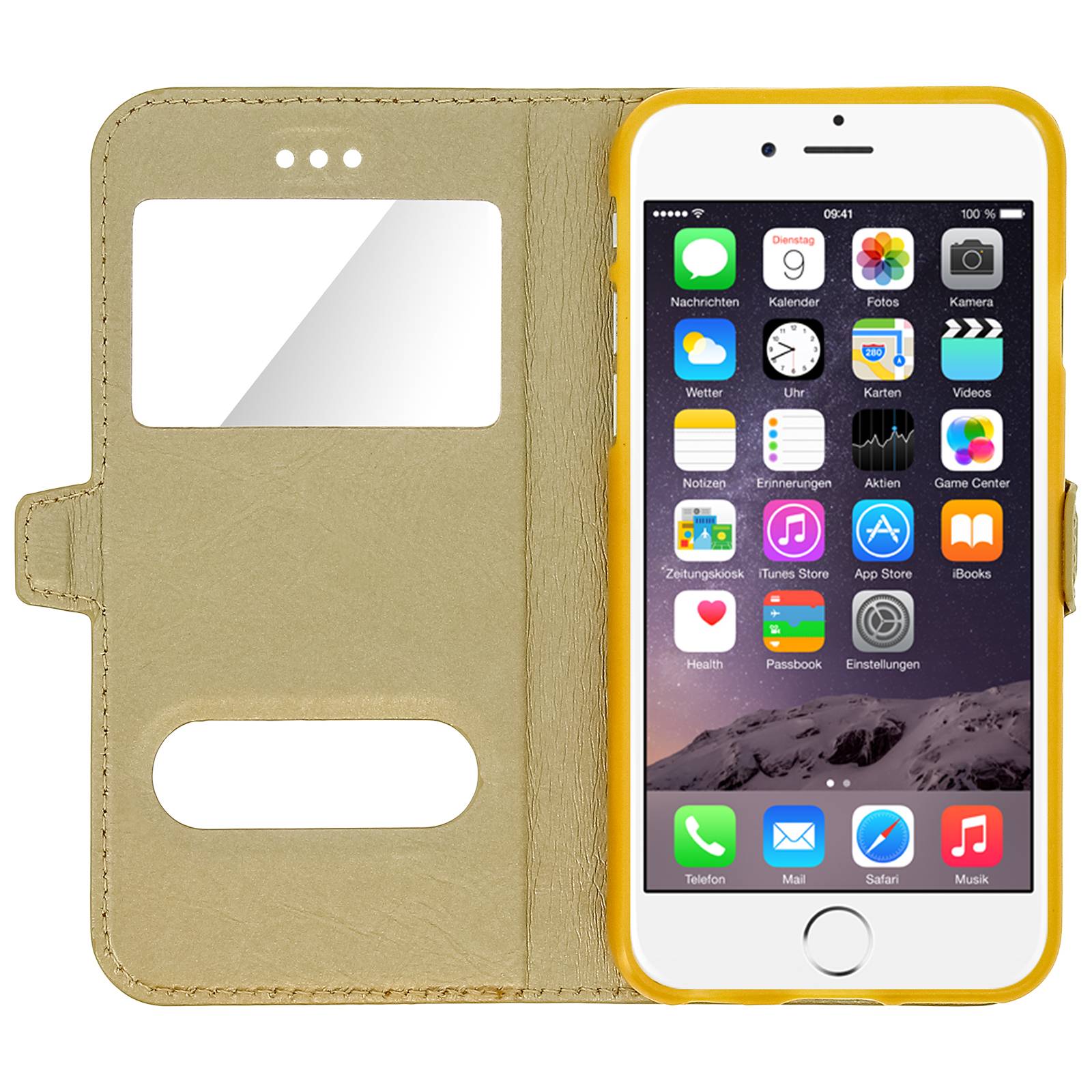 Housse pour iPhone 6/iPhone 6S Étui Clapet 2x Fenêtre Coque Silicone Gel-3